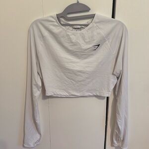 Gymshark white long sleeve crop top size small